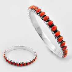 925 sterling silver 43.78cts natural orange mojave turquoise oval bangle c34540