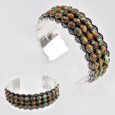 53.15cts matrix royston turquoise 925 silver adjustable bangle jewelry c32726