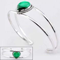 14.50cts natural malachite (pilot's stone) 925 silver adjustable bangle t92678