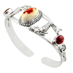 16.12cts natural multi color mexican fire opal silver adjustable bangle d47207