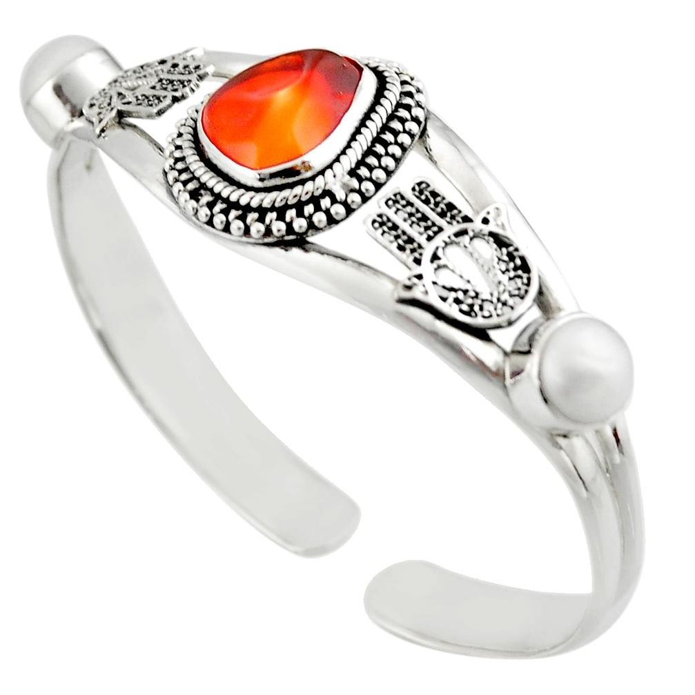14.72cts natural multi color mexican fire opal silver adjustable bangle d47235