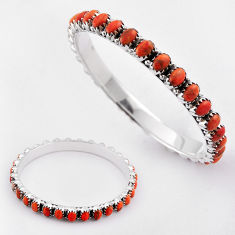43.51cts natural orange mojave turquoise oval 925 sterling silver bangle c34539