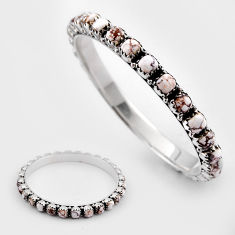 33.18cts natural white wild horse magnesite cushion 925 silver bangle c34535