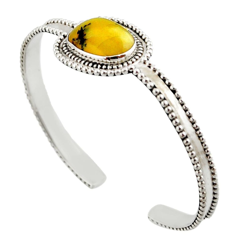 8.42cts natural yellow opal 925 sterling silver adjustable bangle jewelry d47237
