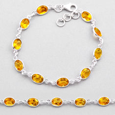 18.00cts tennis natural yellow citrine 925 sterling silver bangle jewelry n39968