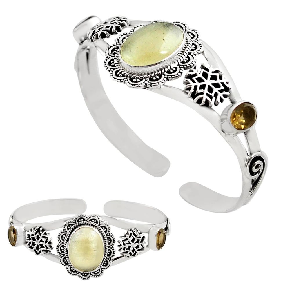 17.98cts natural libyan desert glass 925 silver adjustable bangle jewelry p82650