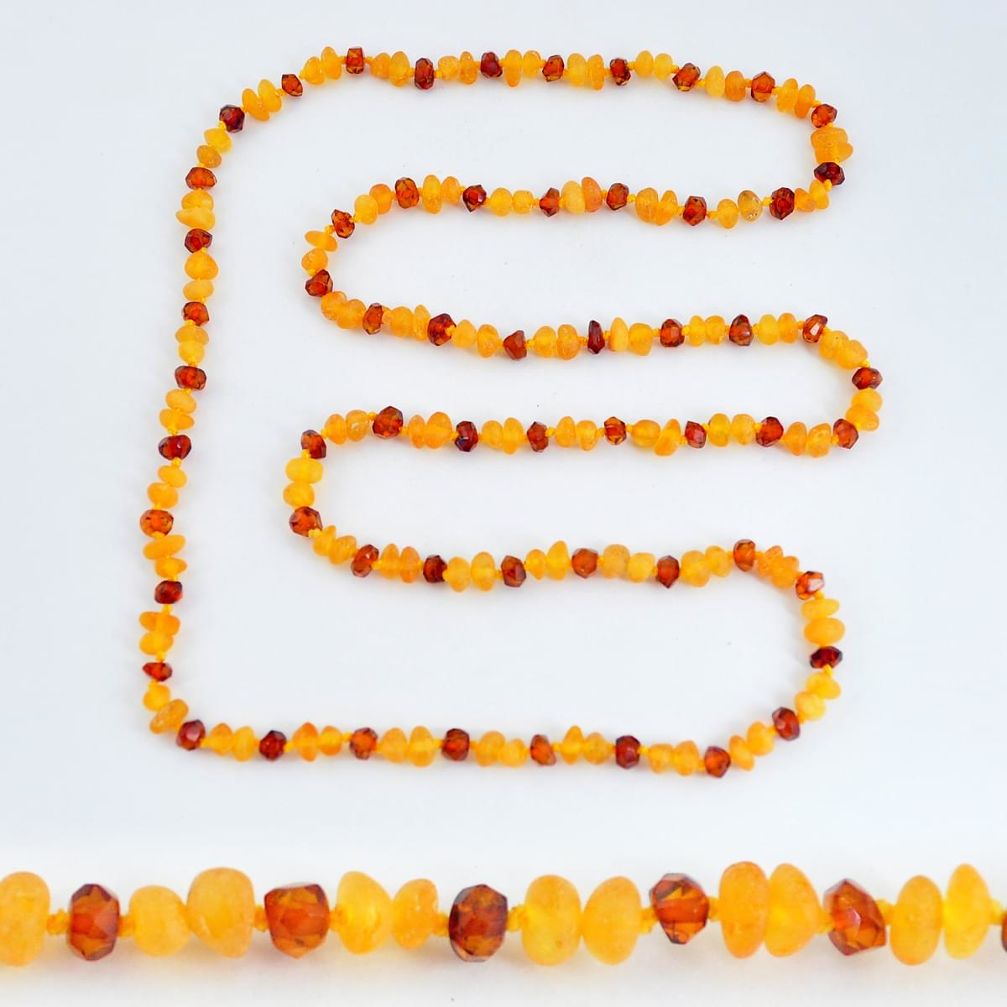 925 silver 39.10cts natural baltic amber (poland) necklace beads jewelry c3253