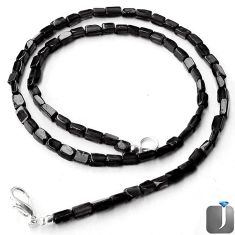157.30cts DAINTY METALIC GUN METAL 925 SILVER BEADS NECKLACE JEWELRY F96958