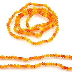 37.88cts natural yellow amber bone 925 silver beads jewelry c26698