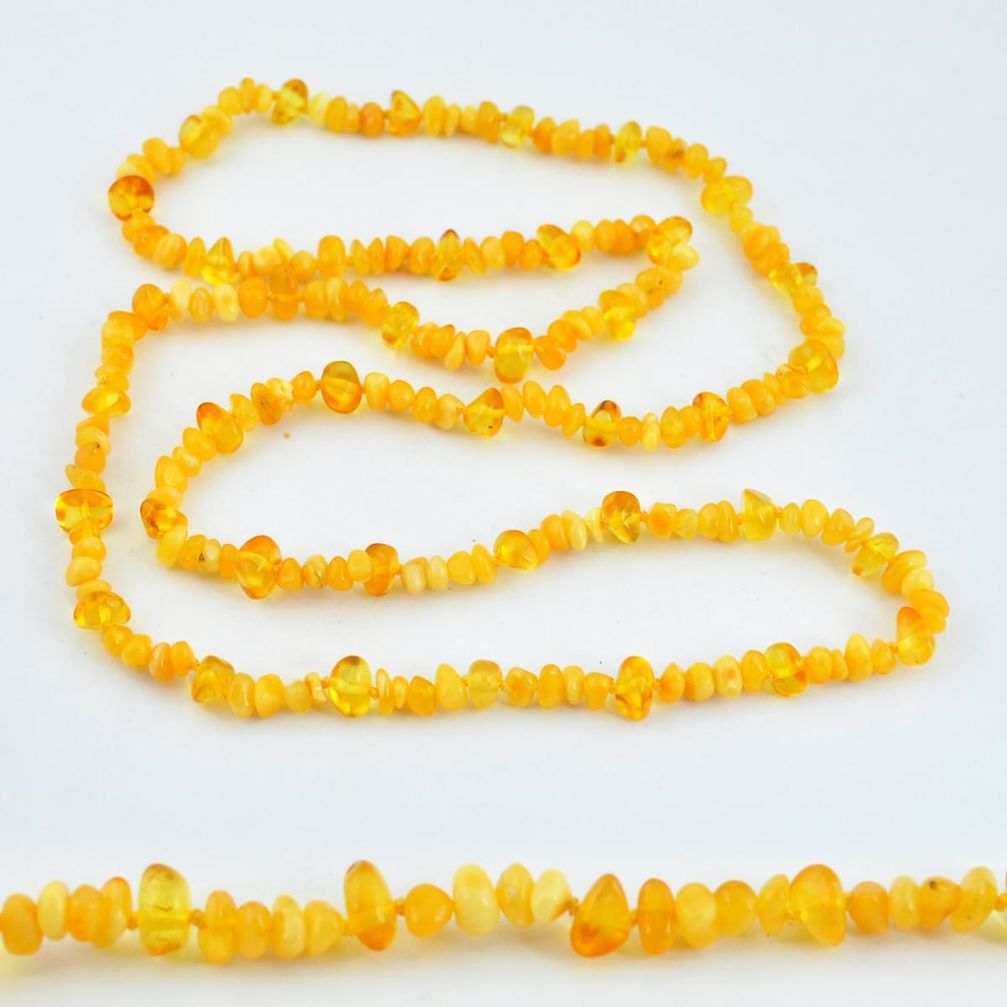 51.66cts natural baltic amber (poland) 925 sterling silver beads necklace c3292