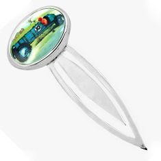 925 sterling silver 8.21cts multi color vintage car cameo bookmark jewelry c3453