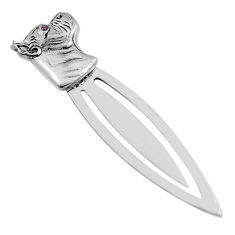 0.02cts dog natural red garnet round 925 sterling silver bookmark jewelry n20089