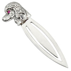 4.27gms natural red ruby 925 sterling silver dog bookmark jewelry c26708