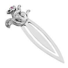 0.02cts squirrel natural black onyx 925 sterling silver bookmark jewelry n20081