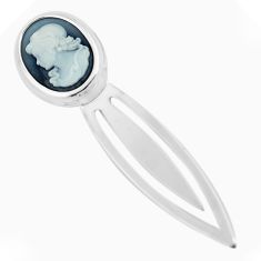 5.22cts white lady cameo 925 sterling silver bookmark jewelry c3445