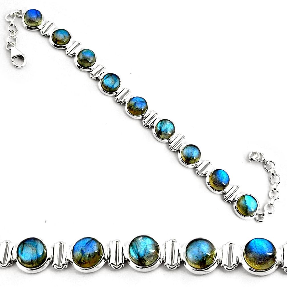 925 sterling silver 28.25cts natural blue labradorite tennis bracelet p81424