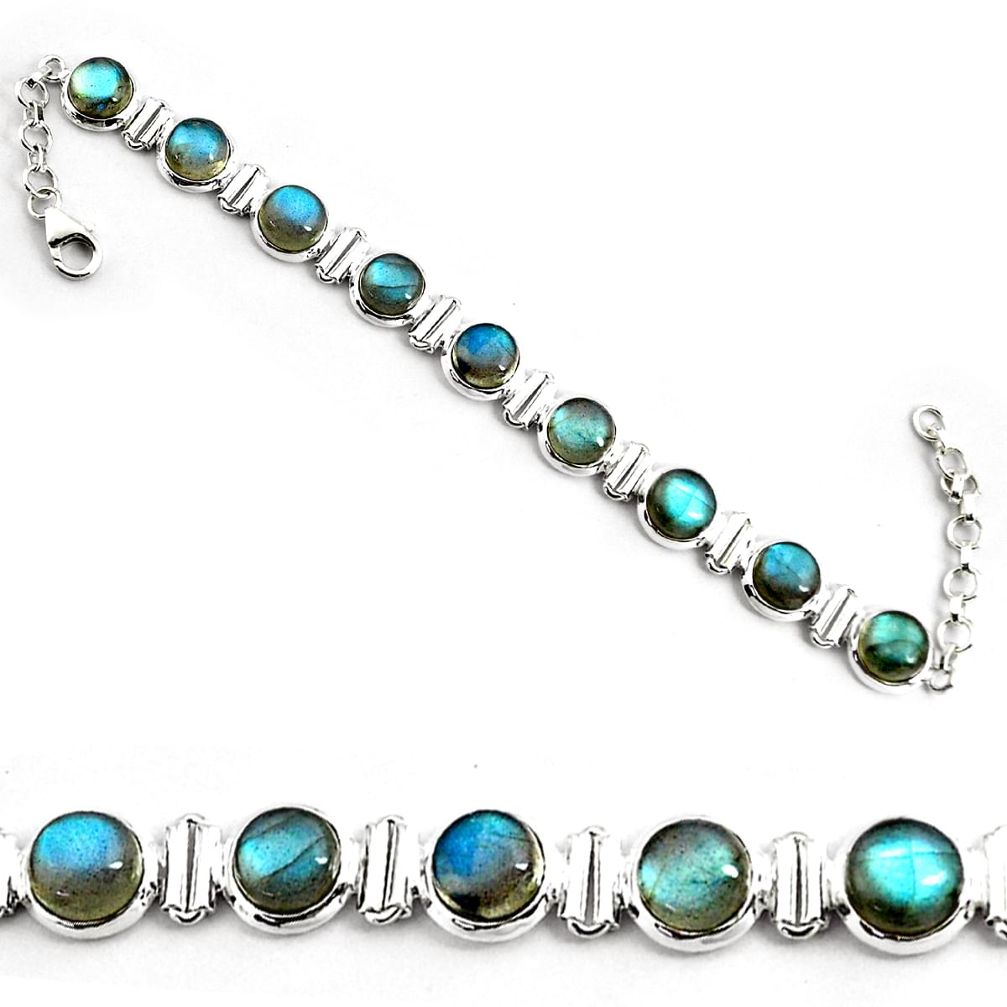 925 sterling silver 29.05cts natural blue labradorite tennis bracelet p81432