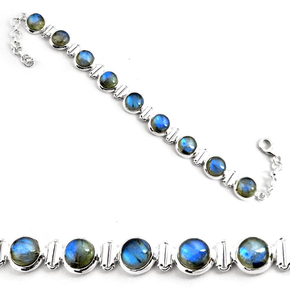 925 sterling silver 29.81cts natural blue labradorite tennis bracelet p81436