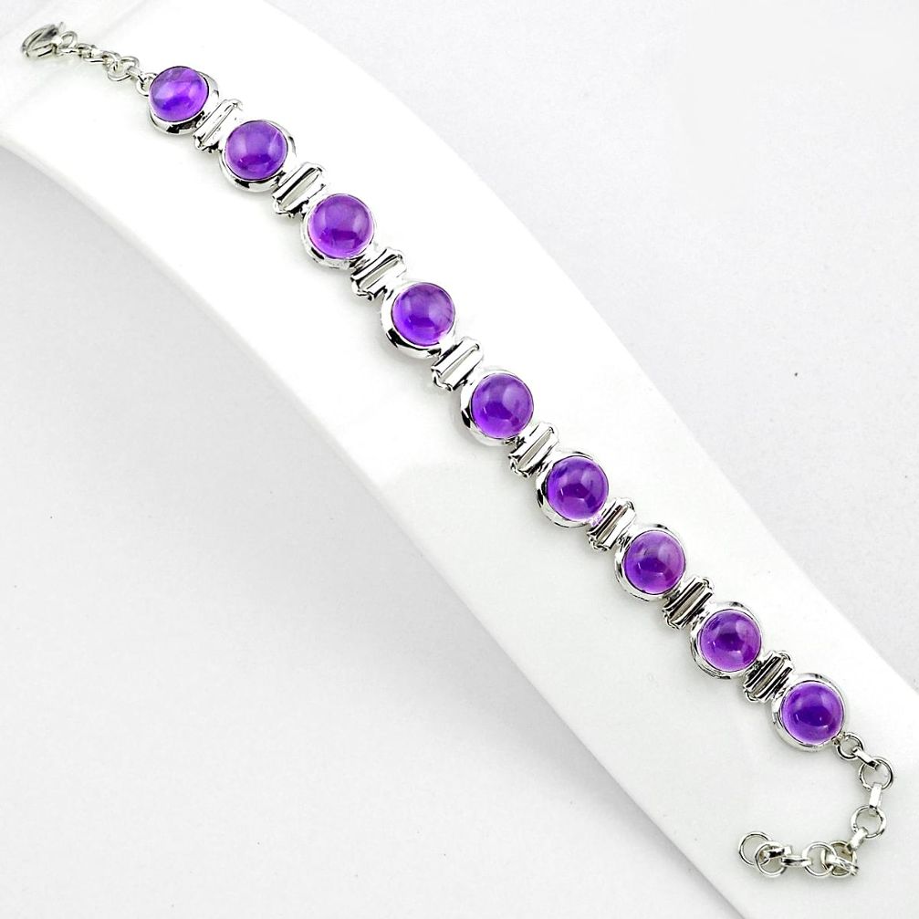 925 sterling silver 28.25cts natural purple amethyst tennis bracelet p81467