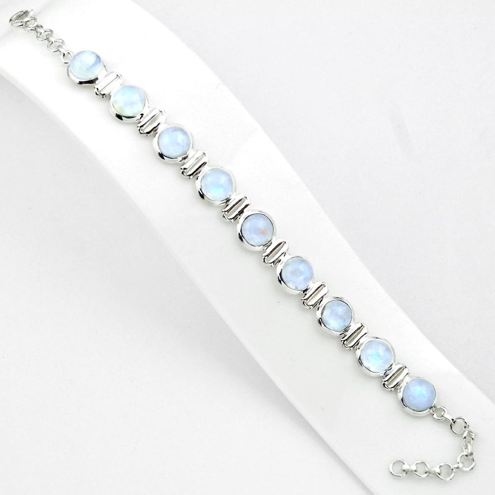 925 sterling silver 30.11cts natural rainbow moonstone tennis bracelet p81410