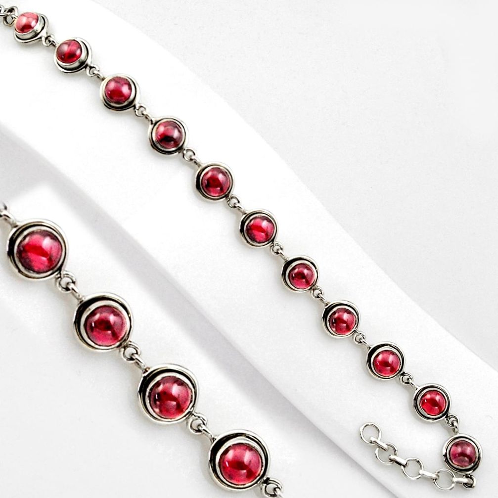 925 sterling silver 15.94cts natural red garnet tennis bracelet jewelry p89104