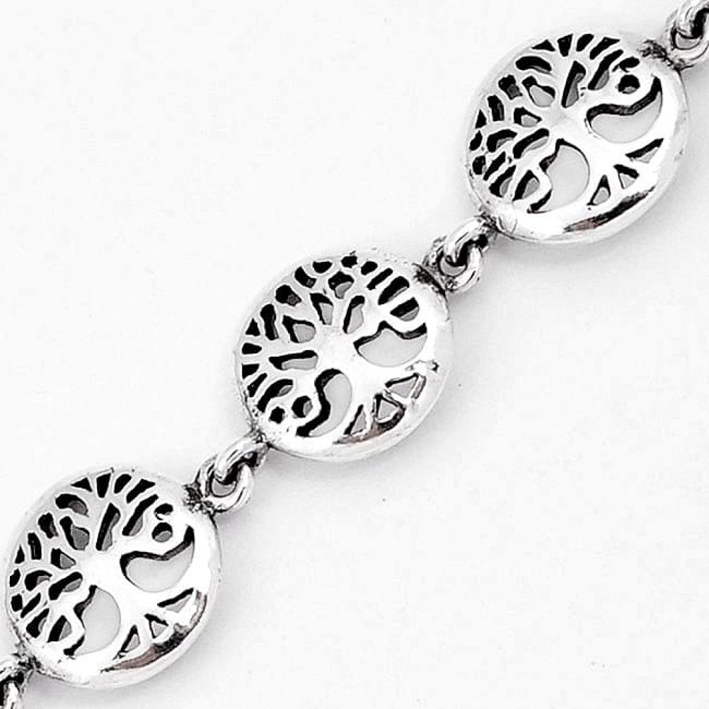 925 sterling silver round tree of life family link bracelet jewelry h54062