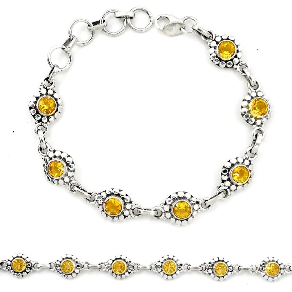 925 sterling silver natural yellow citrine tennis bracelet jewelry d23932