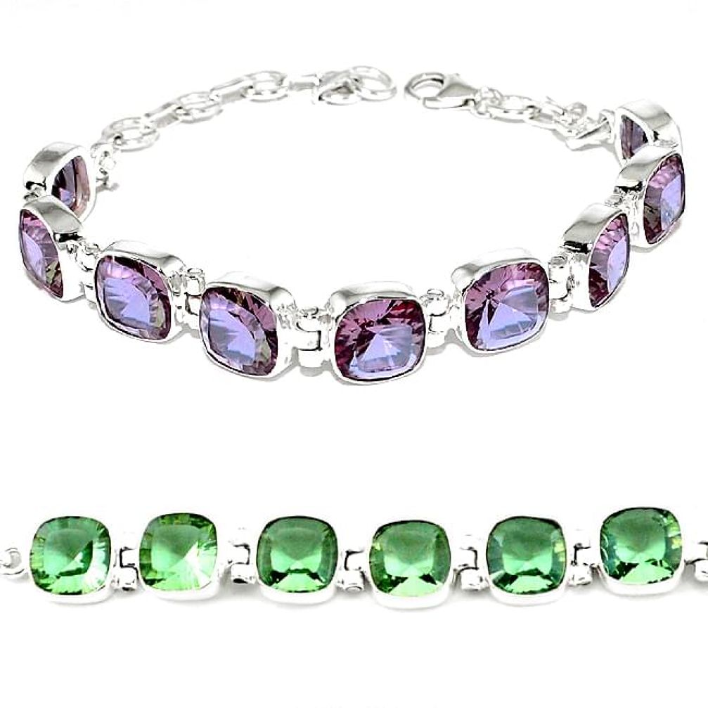925 sterling silver purple alexandrite (lab) tennis bracelet jewelry j46412