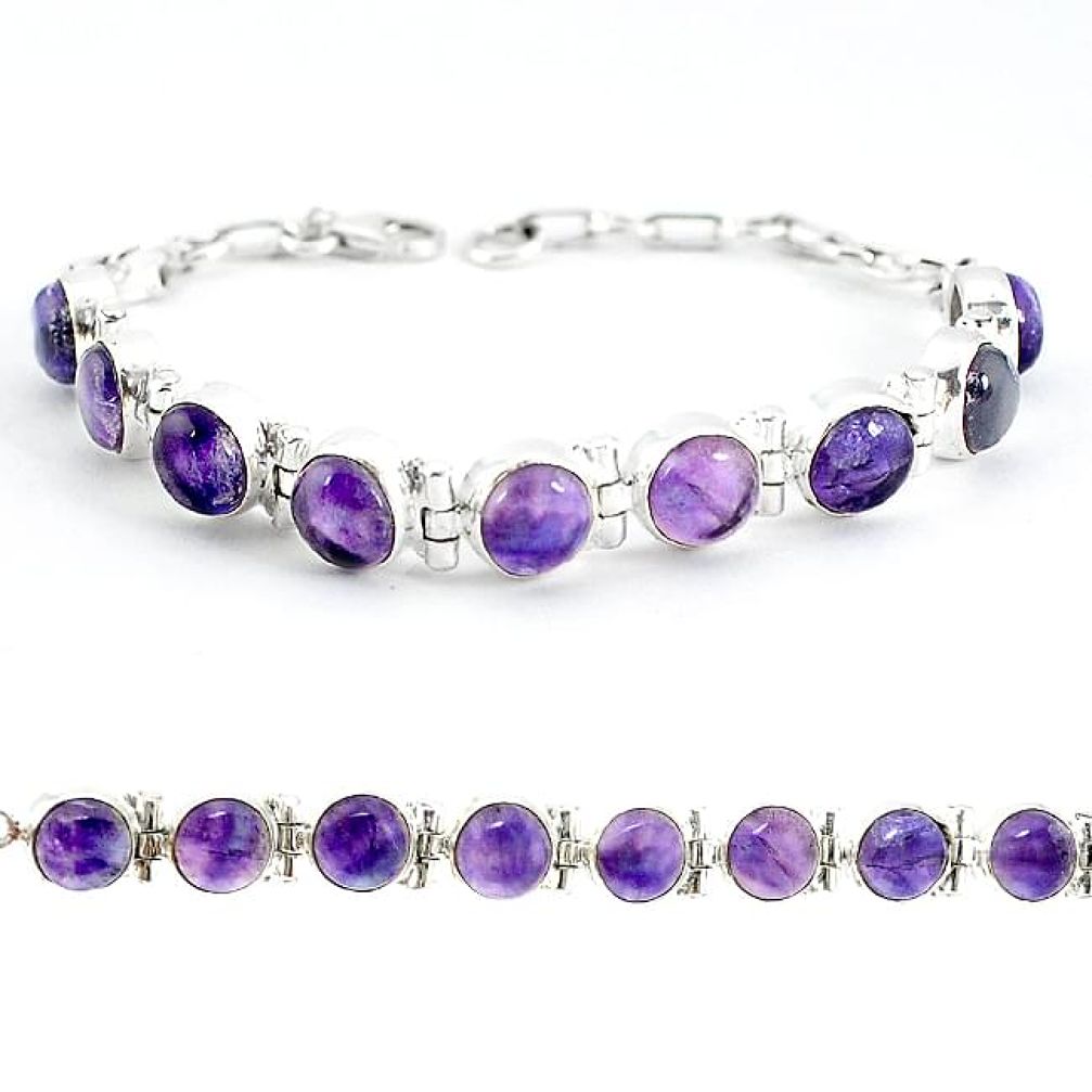 Natural multi color fluorite 925 sterling silver tennis bracelet jewelry j52337