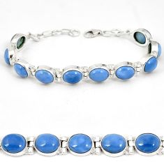 Natural blue owyhee opal 925 sterling silver tennis bracelet jewelry j6861