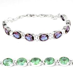 Purple alexandrite (lab) oval 925 sterling silver bracelet jewelry k28331