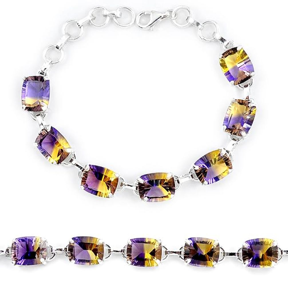 Multi color ametrine (lab) 925 sterling silver tennis bracelet jewelry k38161