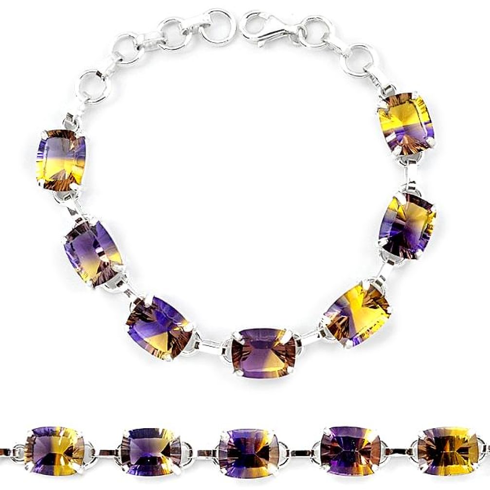 Multi color ametrine (lab) 925 sterling silver tennis bracelet jewelry k38167