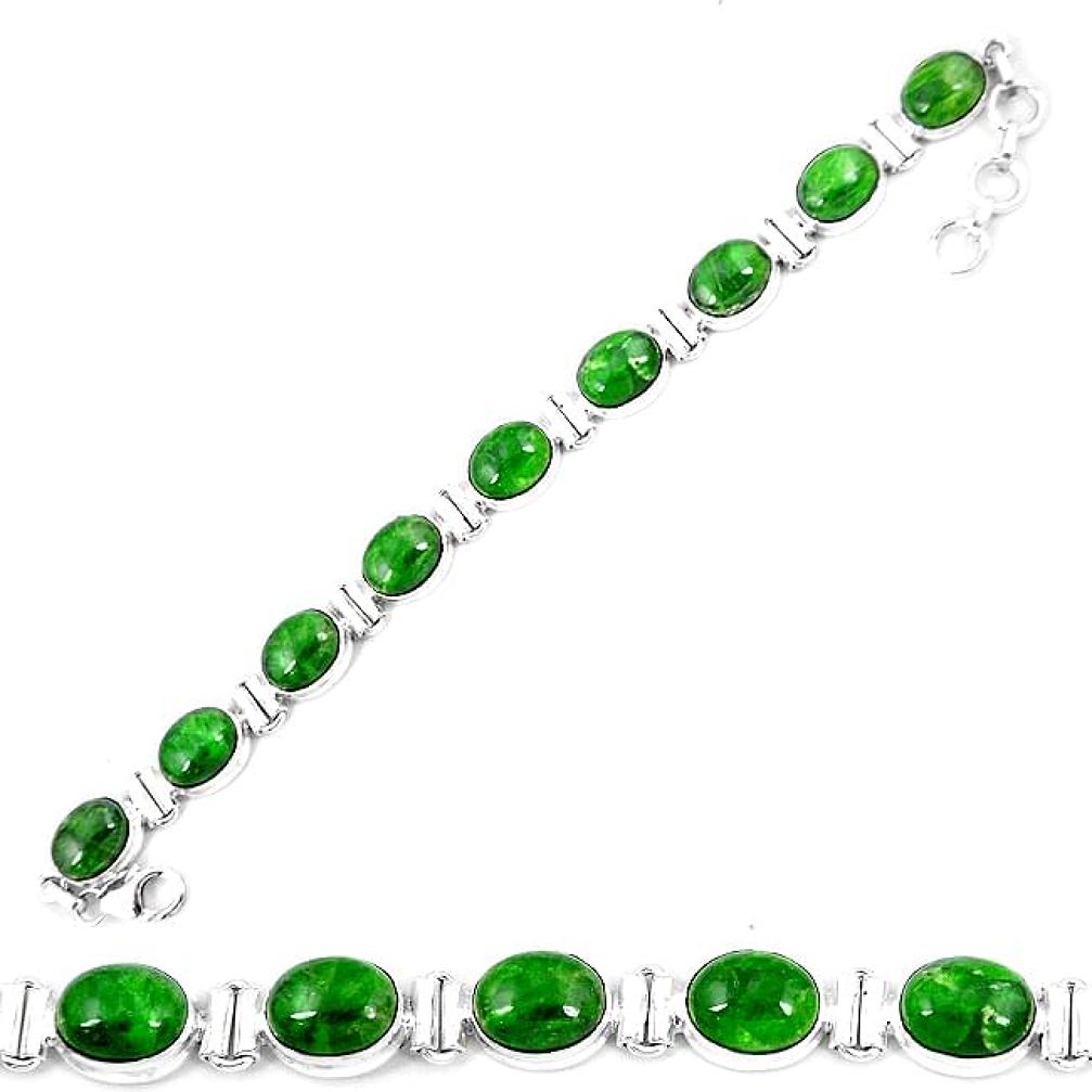 Natural green chrome diopside 925 sterling silver tennis bracelet k74049