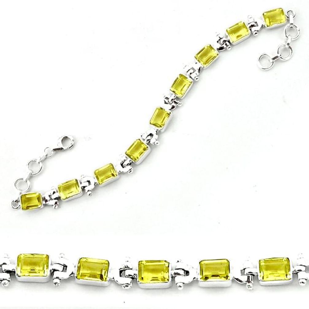 Natural lemon topaz 925 sterling silver bracelet jewelry k78100