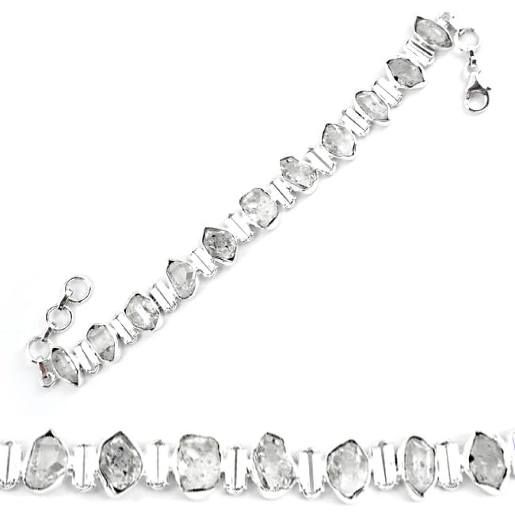 Natural white herkimer diamond 925 sterling silver tennis bracelet k85771