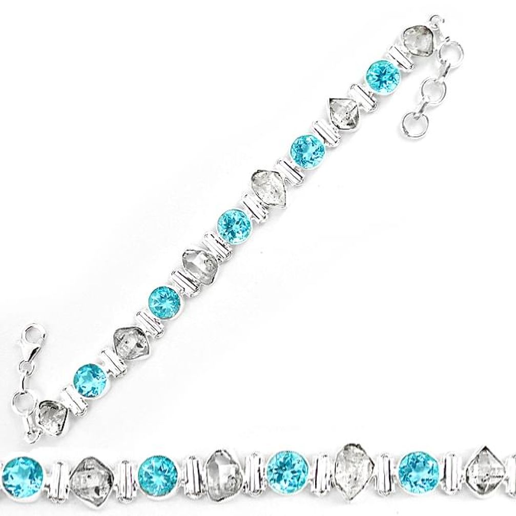 925 silver natural white herkimer diamond topaz tennis bracelet k85776