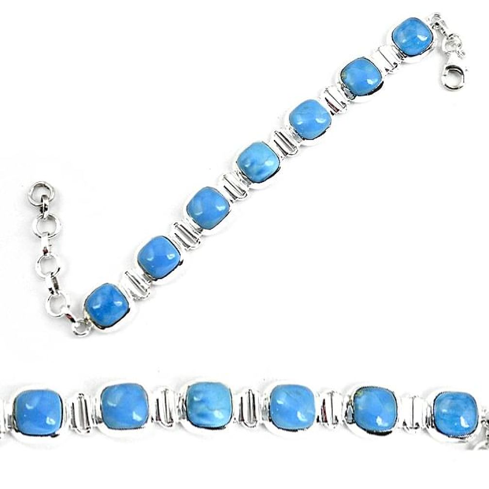 Natural blue owyhee opal 925 sterling silver bracelet jewelry k86647