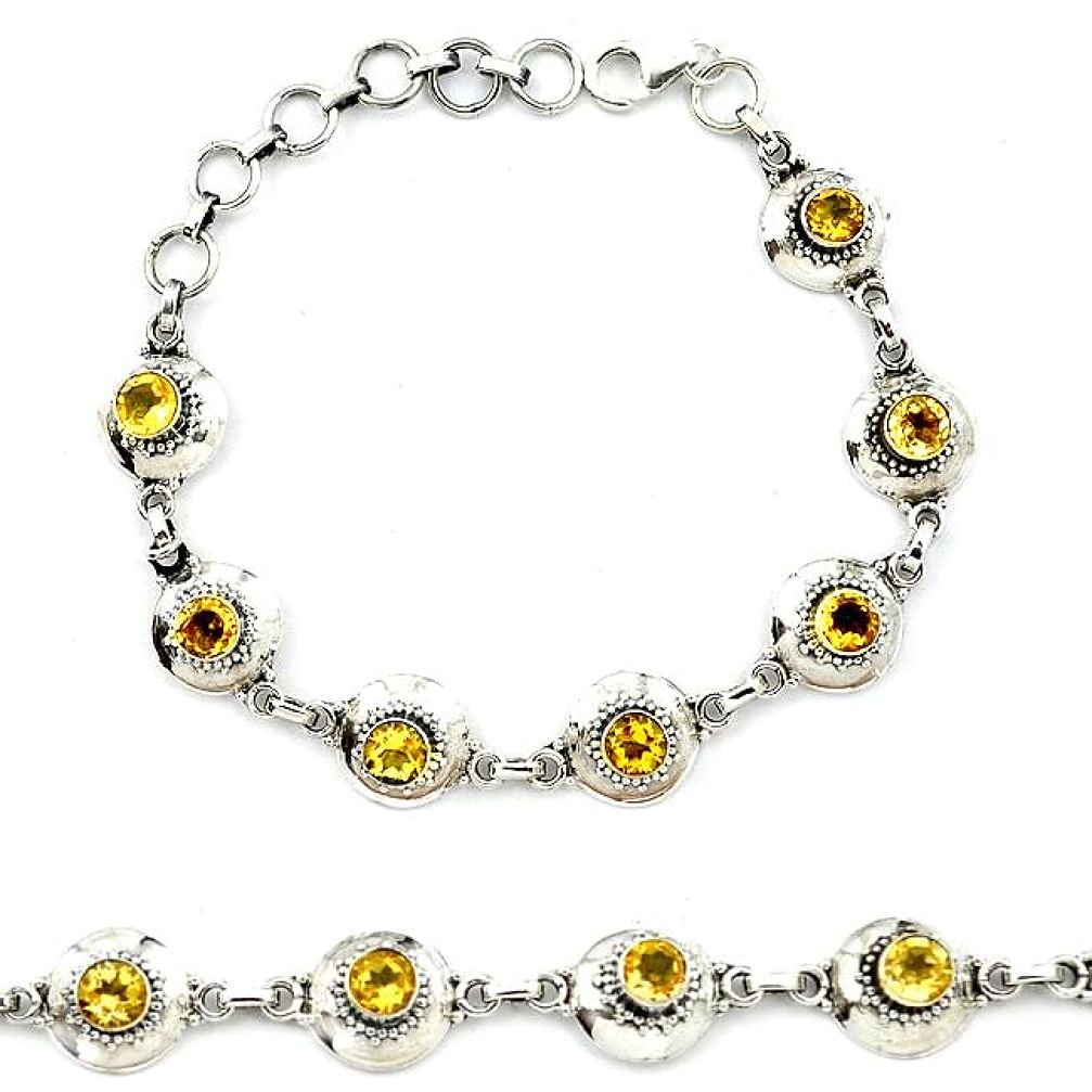 925 sterling silver natural yellow citrine tennis bracelet jewelry k92530