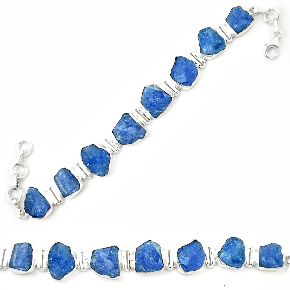 925 sterling silver natural blue tanzanite rough tennis bracelet m26535