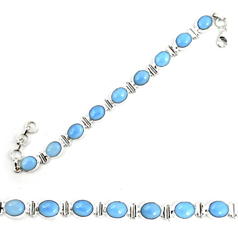 925 sterling silver natural blue owyhee opal tennis bracelet jewelry m29354
