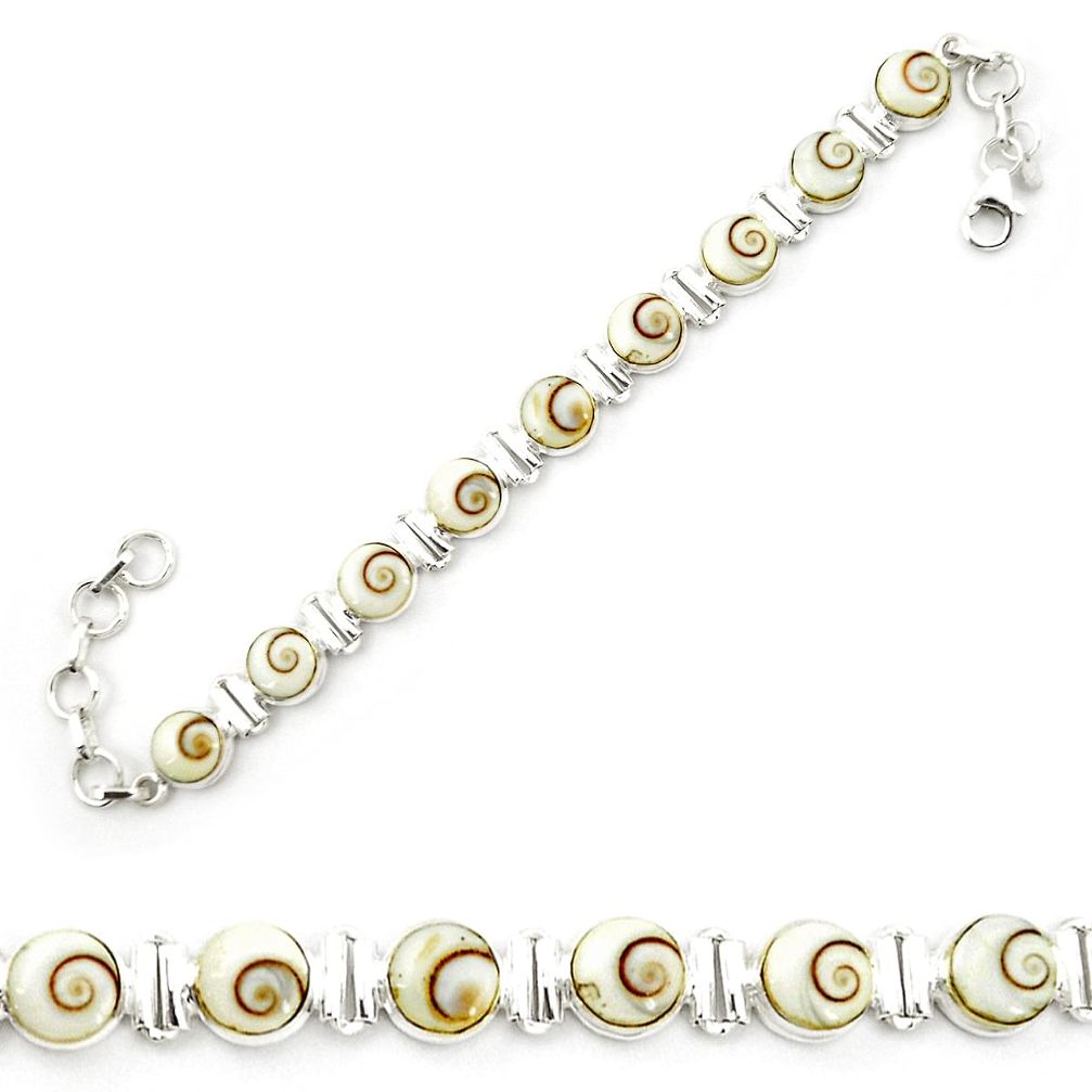 925 sterling silver natural white shiva eye tennis bracelet jewelry m32196