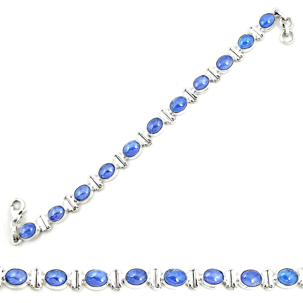 Natural blue tanzanite 925 sterling silver tennis bracelet jewelry m35440