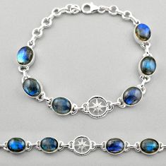 925 silver 27.63cts amulet star natural blue labradorite oval bracelet t89592