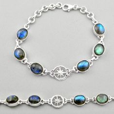 925 silver 26.69cts amulet star natural blue labradorite oval bracelet t89593