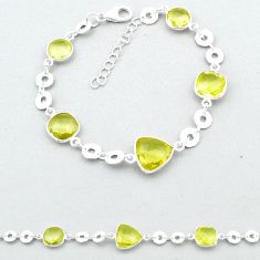 925 silver 15.22cts checker cut natural lemon topaz tennis bracelet u35554
