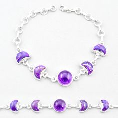 925 silver 20.86cts moon natural amethyst copper turquoise bracelet u37711