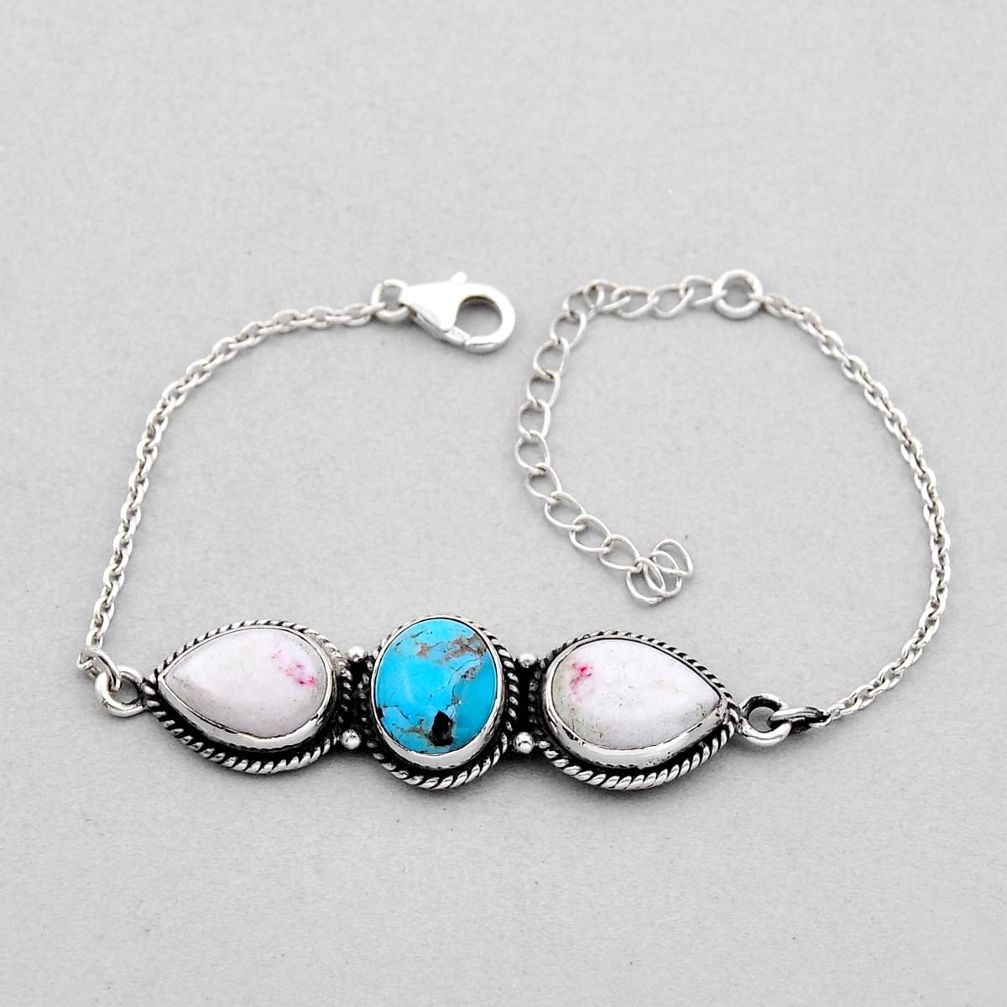 925 silver tennis arizona mohave turquoise oval cinnabar spanish bracelet n49139