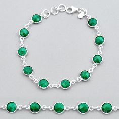 925 silver 19.68cts tennis natural green emerald checker cut bracelet y14560