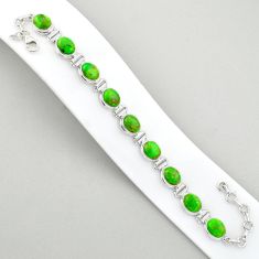 Clearance Sale- 925 silver 35.76cts tennis natural green mojave turquoise oval bracelet u6203